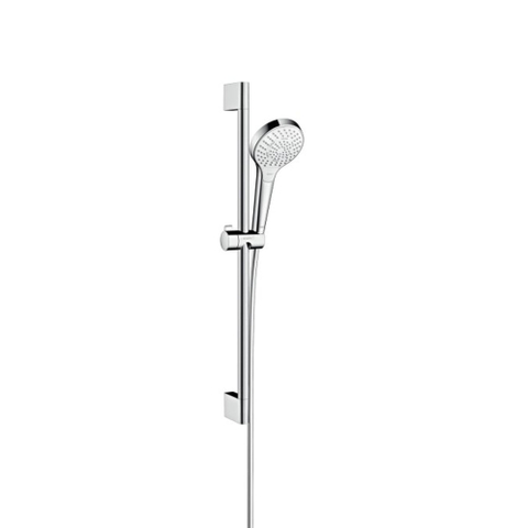 Hansgrohe Croma select s Multi glijstangset - met Croma - select S Multi - handdouche - ecosmart - 65cm - met isiflex B - doucheslang - 160cm wit/chroom - wit chroom 0605495