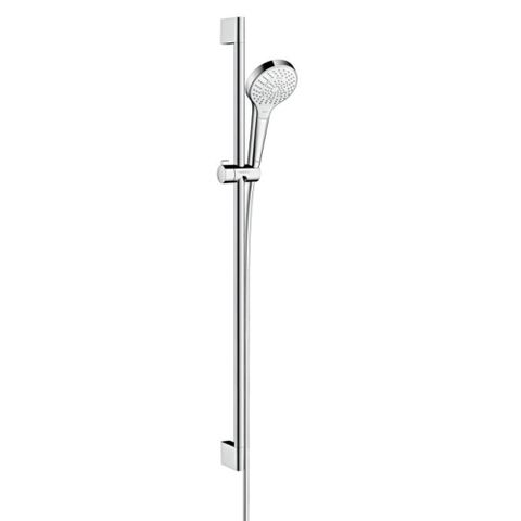 Hansgrohe Croma Select S Multi glijstangset met Croma Select S Multi handdouche 90cm met Isiflex`B doucheslang 160cm wit/chroom 0605300