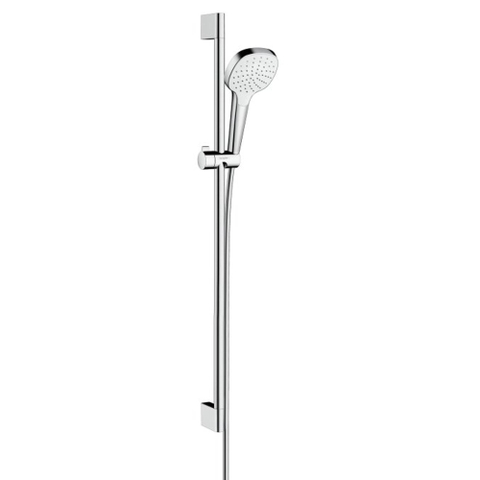 Hansgrohe Croma select e Glijstangset - met Croma - select E - 1jet - handdouche 90cm - met isiflex B - doucheslang - 160cm wit/chroom - wit chroom 0605317