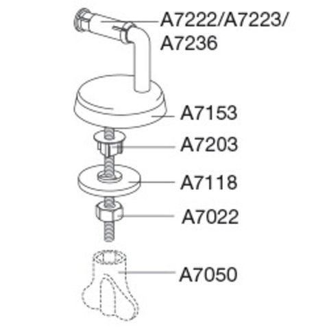 Pressalit uni charnière pour abattant de WC 2000 et T2 inox GA44391