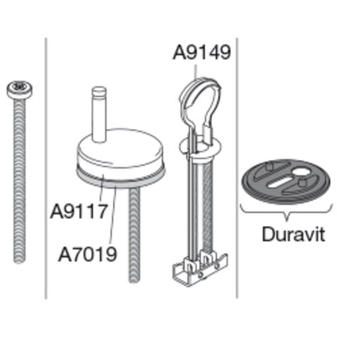 Pressalit uni jeu de charnières avec fixation basculante pour Delight et Calmo inox GA82118