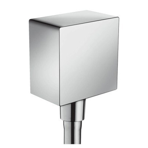 Hansgrohe Fixfit Square muuraansluitbocht - met terugslagklep - hoogglans chroom 0605348