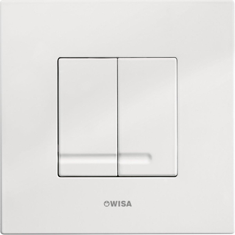 Wisa Delos Panneau de commande - carré - 16x16x1 - double chasse - plastique - blanc 0770452