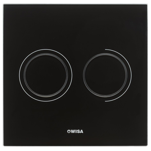 Wisa Luga bedieningsplaat glas pneumatisch 16x16cm met dualflush voor XS WC element zwart 0701561