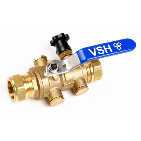 Vsh Ea protect keerklep met kogelkraan 15x15 mm messing GA51657