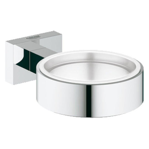 Grohe Essentials Cube Bekerhouder - 7.2x10.7x2.8cm - zonder glas - brushed hard graphite (antraciet) 0438164