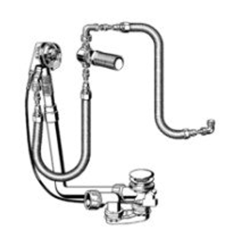 Viega Multiplex Multiplex Trio évacuation de baignoire et combinaison de remplissage de trop-plein partie encastrée 40x725mm avec brise-colonne version spéciale SW31434
