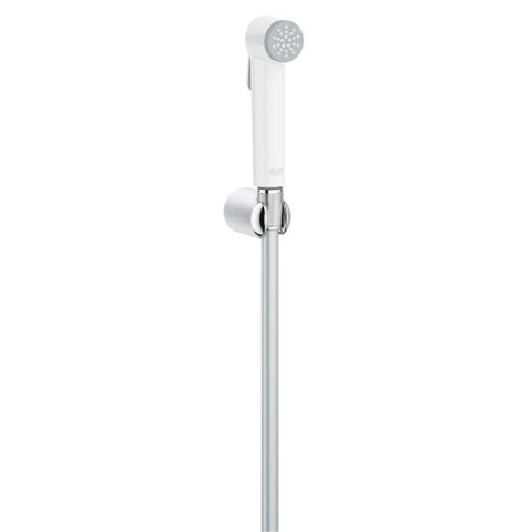 GROHE Tempesta-F Trigger Spray 30 Ensemble douchette à main - 1 jet - rond - avec support - flexible lisse - 125cm - chrome/blanc SW63479