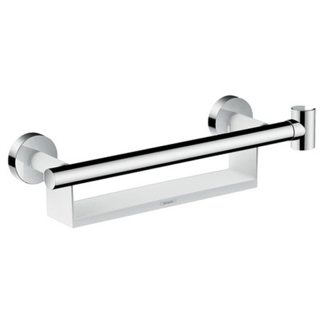 Hansgrohe Unica - badgreep comfort - met tablet en douchehouder - L = - 300 mm - wit/chroom - hoogglans chroom SW66574