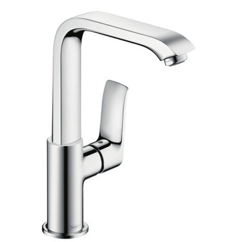 Hansgrohe Metris 1-gats wastafelkraan - met hoge - draaibare uitloop - met push open garnituur - hoogglans chroom 0450933
