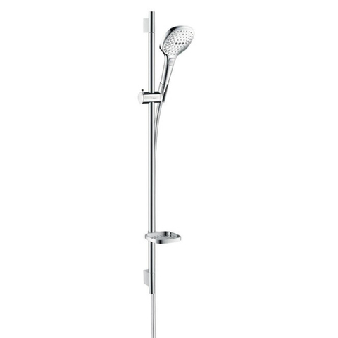 Hansgrohe Raindance Select E Doucheset - 120 - 3jet - ecosmart - met Unica - glijstang 90 cm en zeepschaal - hoogglans chroom GA20128