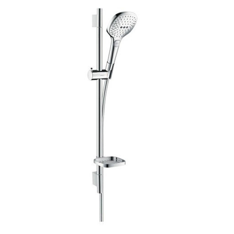 Hansgrohe Raindance Select E Doucheset - 120 - 3jet - met Unica - glijstang 65 cm en zeepschaal wit/chroom - wit chroom GA20036