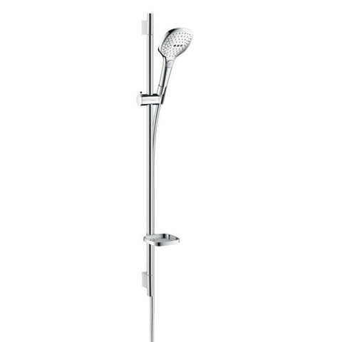 Hansgrohe Raindance Select E Doucheset - 120 - 3jet - ecosmart - met Unica - glijstang 90 cm en zeepschaal wit/chroom - wit chroom GA20212