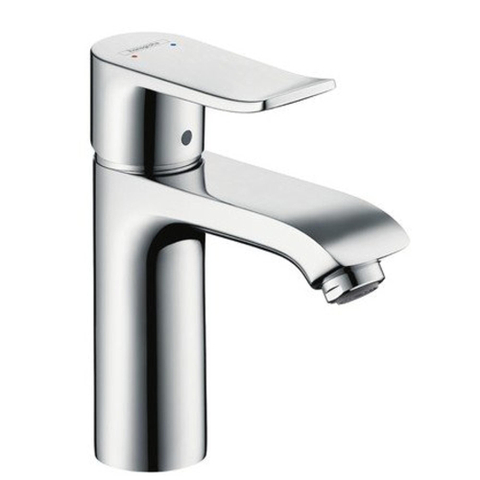 Hansgrohe Metris 1 greeps wastafelkraan - 110 met trekwaste - hoogglans chroom 0450906