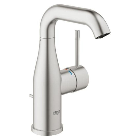 Grohe Essence New Wastafelkraan Opbouw - uitloop 11.4cm - M-size - waste - Supersteel (RVS) SW73263