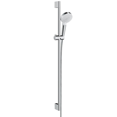 Hansgrohe Crometta Vario - doucheset - ecosmart 9l/min. - met douchestang - 90 cm - wit/chroom - wit chroom SW73218