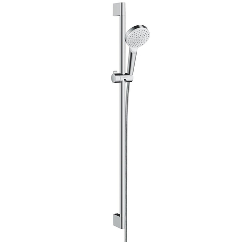 Hansgrohe Crometta Doucheset - 1jet - ecosmart - met Unica - glijstang 90 cm wit/chroom - wit chroom SW73199