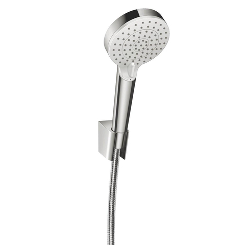 Hansgrohe Crometta Badoucheset Vario - ecosmart - 9 l/min/Porter S - doucheslang - 160cm chroom/w - wit chroom SW73226