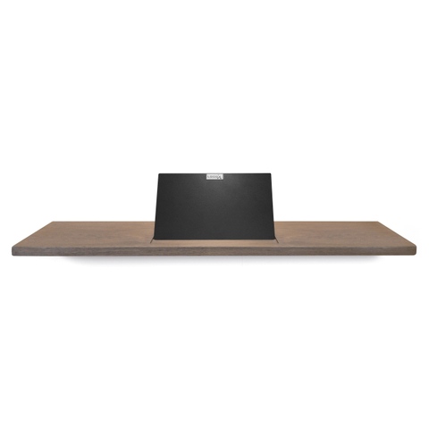Looox Wood collection tablette de bain 78cm avec support noir mat chêne noir mat SW73158