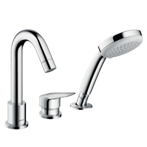 Hansgrohe Logis Afdekset - 3 gats badrandcombinatie - met handdouche - hoogglans chroom GA42070