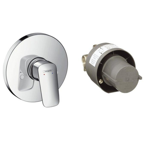 Hansgrohe Logis Douchemengkraan complete set - afbouwdeel - hoogglans chroom GA50521