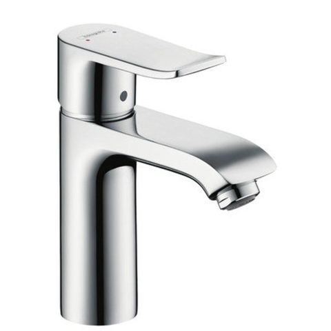 Hansgrohe Metris 1 greeps wastafelkraan - 110 LowFlow - met trekwaste - hoogglans chroom 0452195