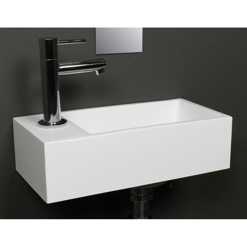 Royal Plaza Dee 2.0 Lave-mains 36x18cm 1 trou de robinet gauche sans trop-plein blanc SW68999