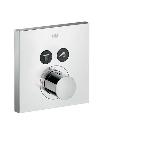 AXOR Showerselect square plaque de finition thermostatique avec robinet d'arrêt pour 2 fonctions chrome GA34498