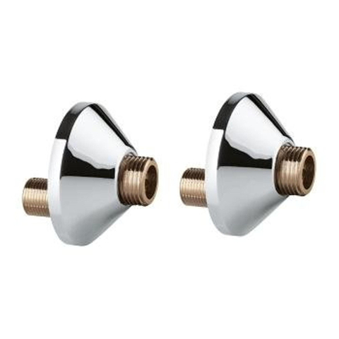 Grohe S-koppeling - met rozet - per paar - 3/8x1/2 inch - chroom 0430412
