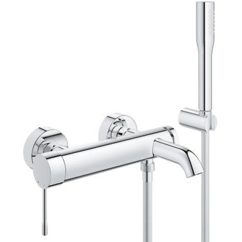 Grohe Essence New Badkraan - met omstel - met koppelingen - met douchegarnituur - chroom 0442588