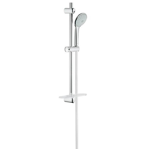 GROHE Euphoria 110 Mono Glijstangset - 60cm - ronde hanndouche - 1 straalsoort - gladde doucheslang - met zeepschaal - chroom 0441973
