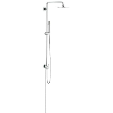 Grohe Rainshower ensemble de douche pluie apparent – sans robinet – douche de tête Ø 21 cm – douchette bâton – barre de douche 113 cm – chrome 0430171