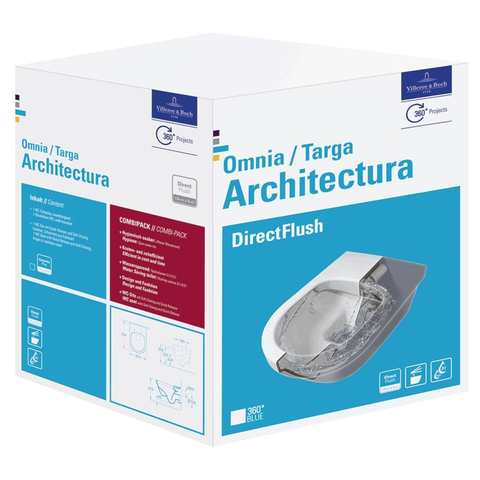 Villeroy & Boch Architectura Omnia Architecturacombi pack - met wandcloset - diepspoel DirectFlush - met zitting - met softclose - White Alpine (glans wit) 0124871