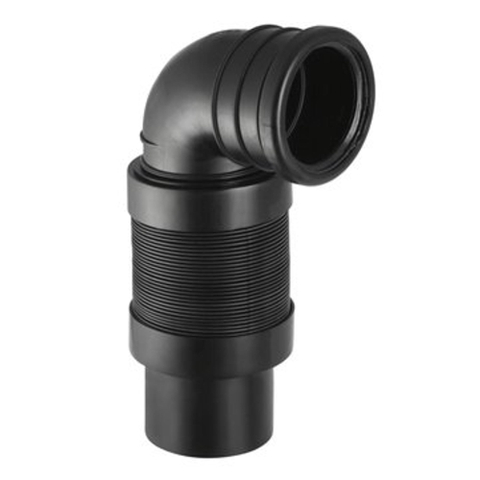 Geberit Duofix wand aansluitbocht - met flexibel aansluitstuk - 90mm - zwart 0730339
