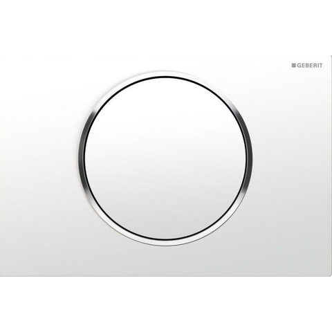 Geberit Sigma10 bedieningsplaat - spoel-stop spoeling - rond - wit glans chroom 0730024
