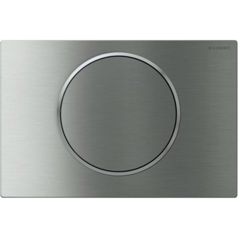 Geberit Sigma10 bedieningsplaat - spoel-stop spoeling - rond - vergrendeling geborsteld - gepolijst rvs geborsteld 0730031