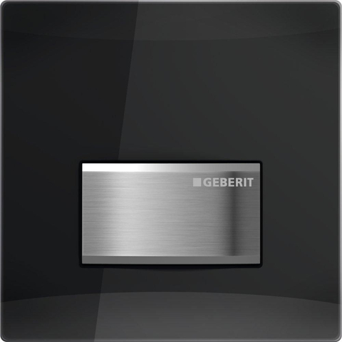 Geberit Type 50 urinioir bedieningsplaat - pneumatisch - rechthoekige knoppen - rookglas spiegelend - spiegelend rookglas (grijs) 0730021