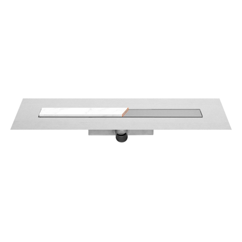 Easy Drain Compact 30 Modulo Stone caniveau de douche set garde d'eau 30mm 90cm profondeur d'encastrement 70mm avec sortie latérale SW86855