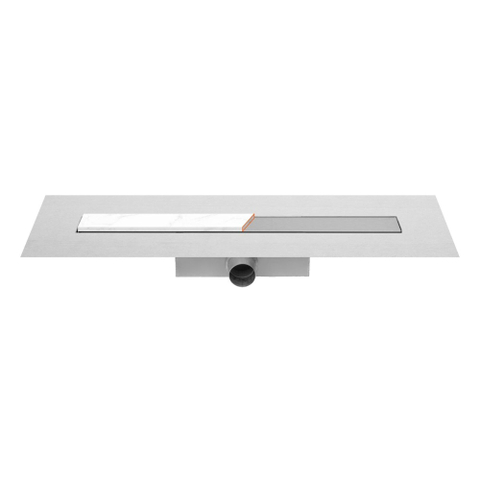 Easy Drain Compact 50 Modulo Stone caniveau de douche set garde d'eau 50mm 90cm profondeur d'installation 94mm avec sortie latérale SW86858