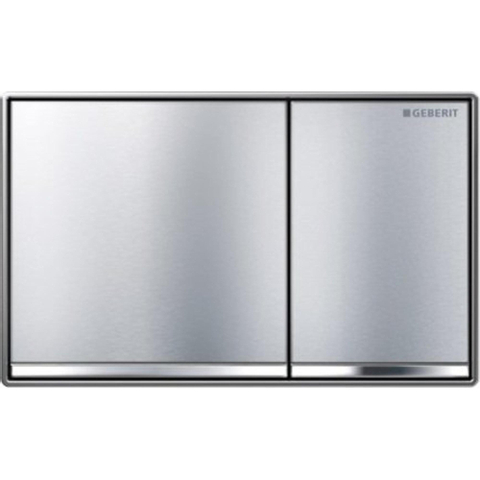 Geberit Omega60 bedieningsplaat - 2-toets spoeling - vierkant - spuitgietzink geborsteld chroom - dualflush - chroom geborsteld 0700245