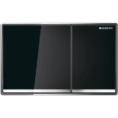 Geberit Omega60 bedieningsplaat - 2-toets spoeling - vierkant - glas - dualflush - zwart 0700247