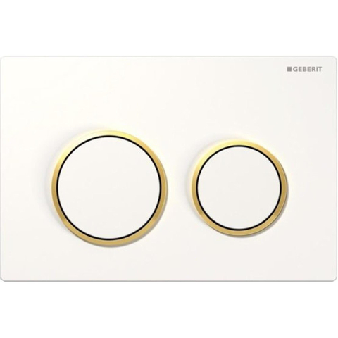 Geberit Omega20 bedieningsplaat - 2-toets spoeling - rond - dualflush - wit goud 0700236