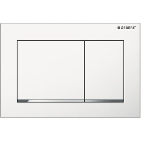 Geberit Omega20 bedieningsplaat - 2-toets spoeling - vierkant - dualflush - wit glans chroom 0700243