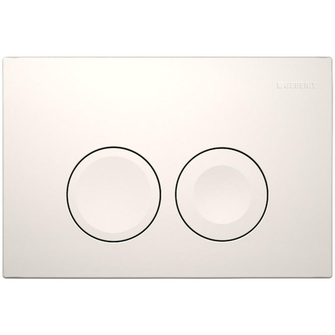 Geberit Delta21 bedieningsplaat, 2-toets spoeling frontbediening voor toilet 24.6x16.4cm wit 0701175