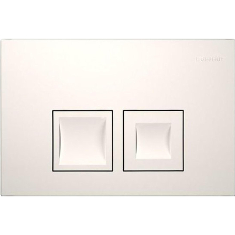 Geberit Delta50 bedieningsplaat, 2-toets spoeling frontbediening voor toilet 24.6x16.4cm wit 0701182