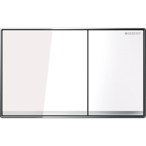 Plaque de commande Geberit Sigma60 - chasse d'eau à 2 boutons - carré - verre blanc SW63530