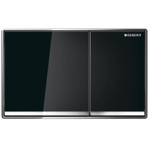 Geberit Sigma60 bedieningsplaat - 2-toets spoeling - vierkant - glas zwat - glans zwart SW63531