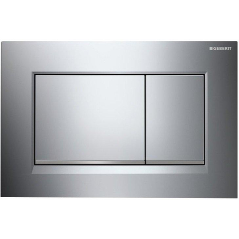 Geberit Sigma20 bedieningsplaat - 2-toets spoeling - rechthoekige knoppen - glans chroom/mat chroom/glans chroom - dualflush - hoogglans chroom SW61797