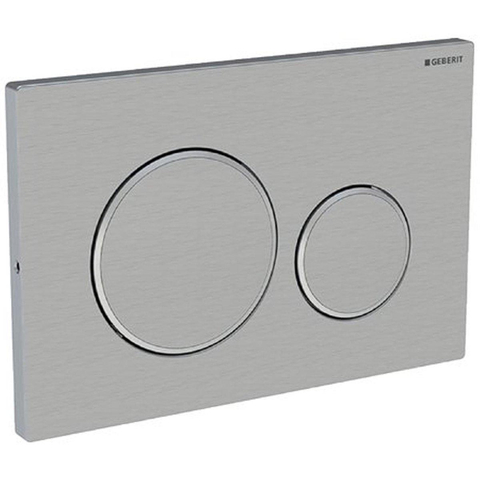 Geberit Sigma20 bedieningsplaat - 2-toets spoeling - rond - vergr.geborsteld rvs/gepolijst/geborsteld - dualflush - geborsteld rvs SW63527
