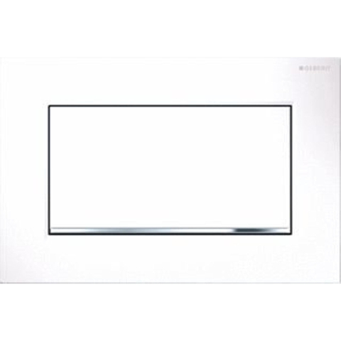 Geberit Sigma30 bedieningplaat met frontbediening voor toilet 24.6x16.4cm wit / glans verchroomd / wit SW61794